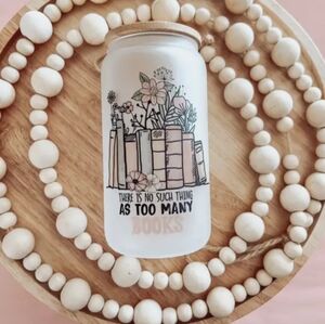 16oz. Beer Can Glass Tumbler, with bamboo lid and straw